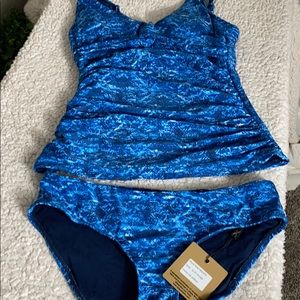 NWT Niptuck swim tankini two piece blue swimsuit 8